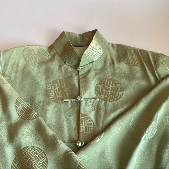Green Chinese jacket with knotted buttons, functional pockets.OS - Picture 4 of 6